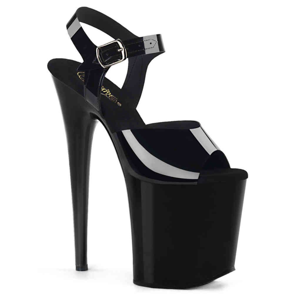 Pleaser - FLAMINGO808N Ankle strap sandal, Pole dance shoes - Pole dance shoes - Black Product image